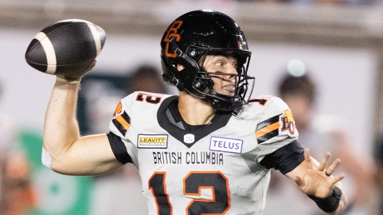 B.C. Lions quarterback Nathan Rourke. (Christinne Muschi/CP)