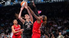 Stewart has 20 points and 11 rebounds as Liberty beat Dream in series opener