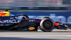 Red Bull driver Max Verstappen of the Netherlands in action during a Formula One Grand Prix in Baku, Azerbaijan, on Sunday, Sept. 15, 2024. (Sergei Grits/AP)