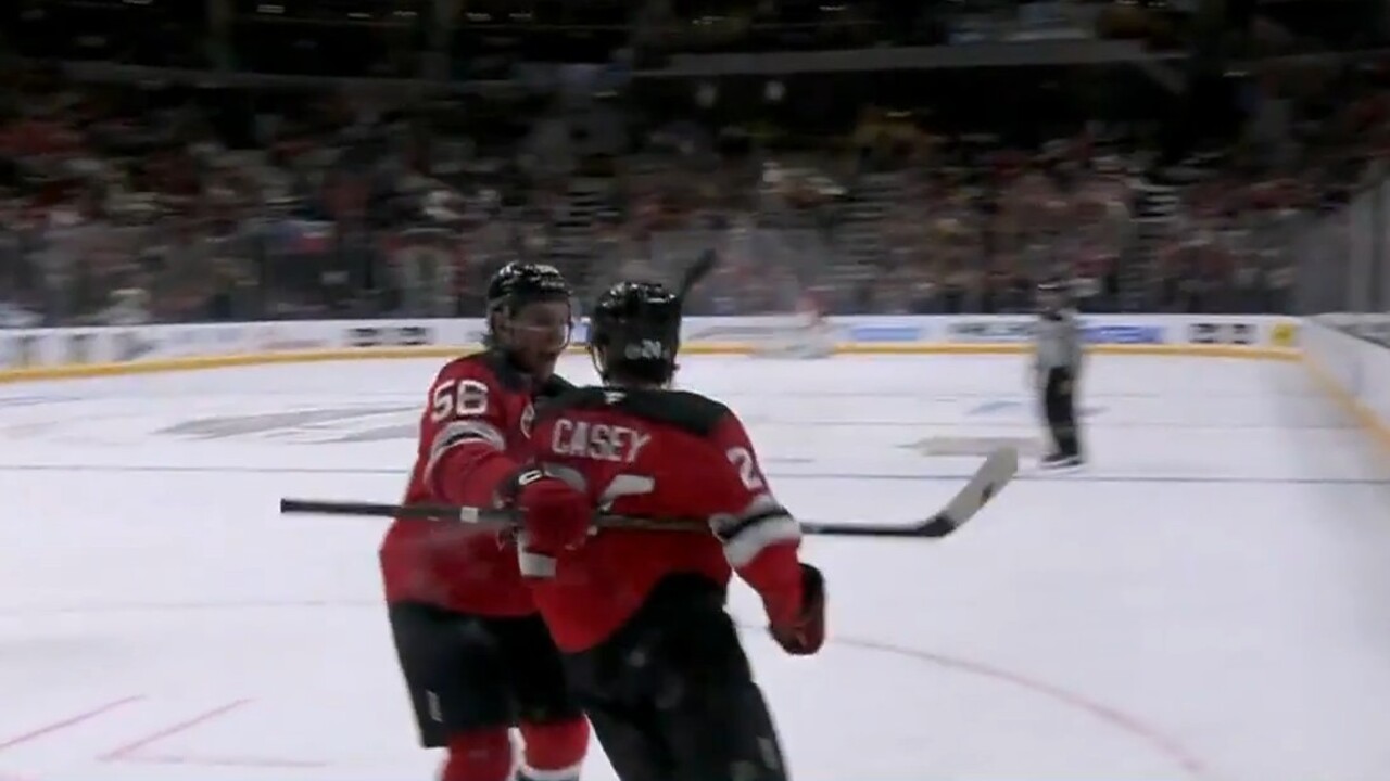 Devils’ Casey pulls slick deke before lasering first career NHL goal