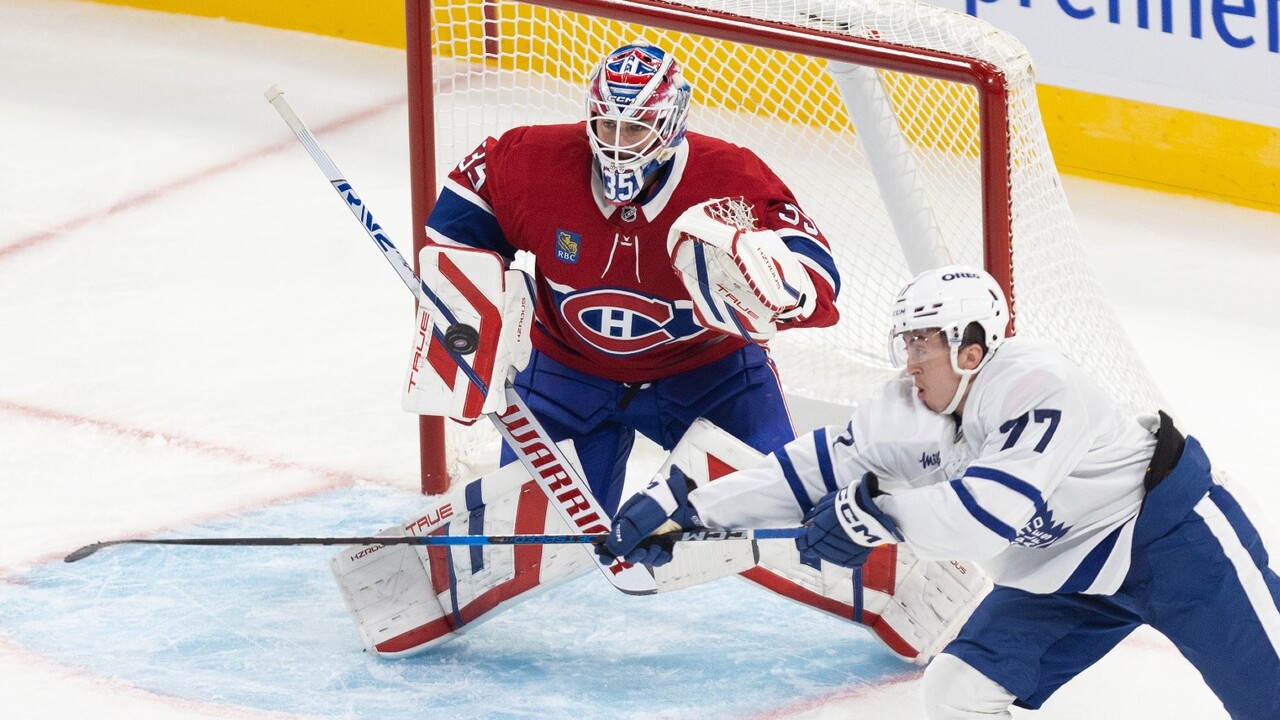 Montembeault’s big night carries Canadiens to win vs. Leafs in opener