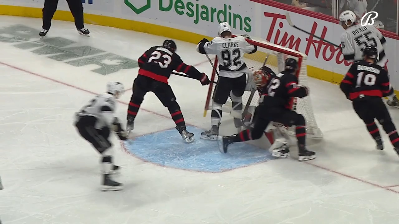 Kings’ Clarke goal overturned after hard collision with Senators’ Forsberg