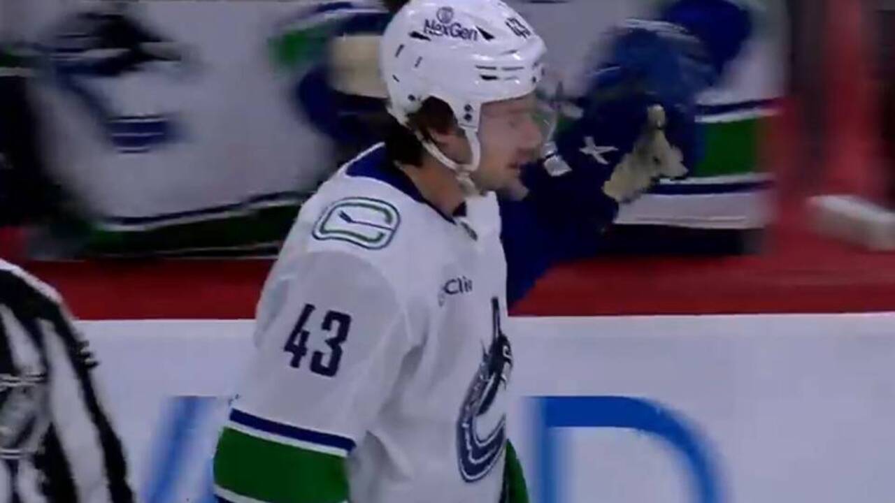 Canucks’ Hughes blasts first goal of season past Bobrovsky