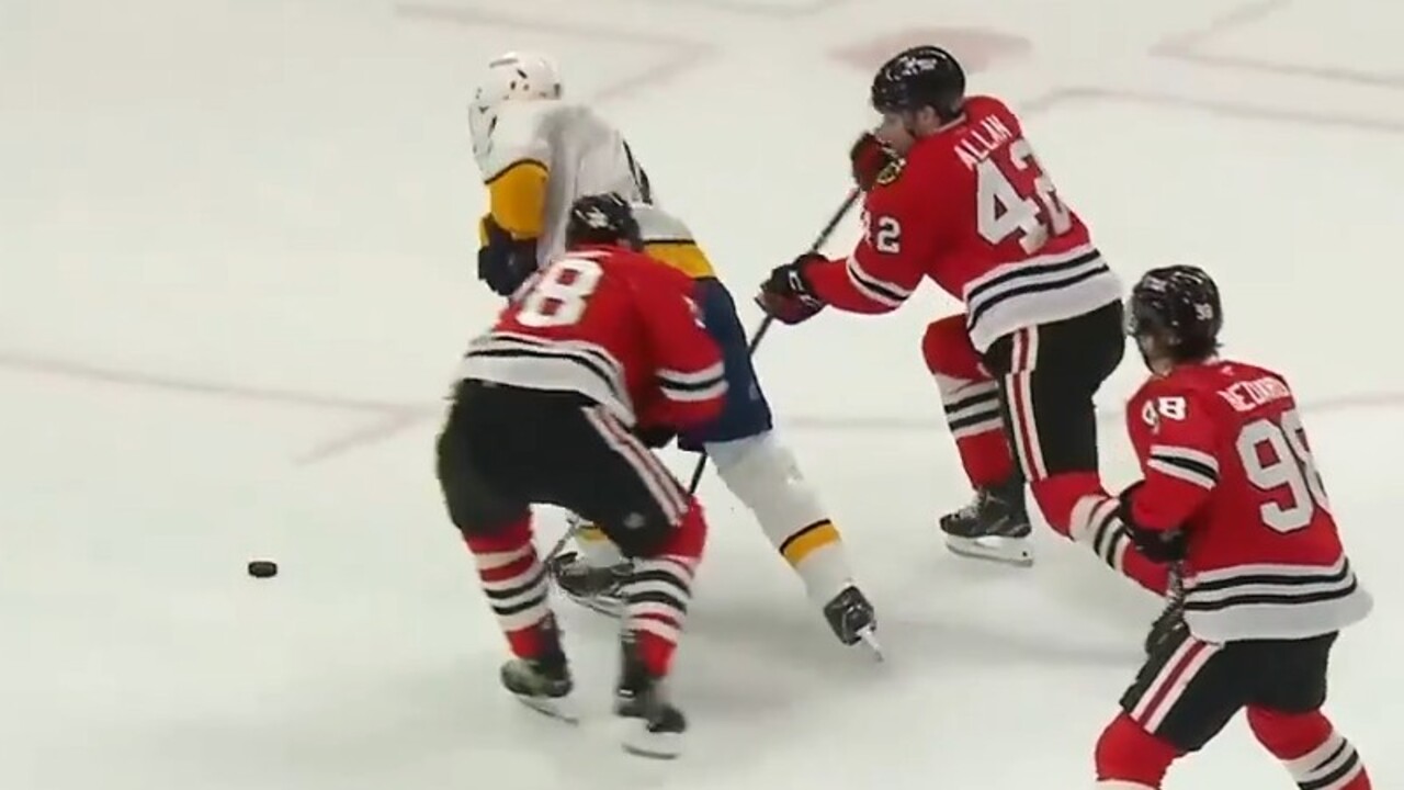 Forsberg bullies through Blackhawks’ defence and puts moves on Mrázek