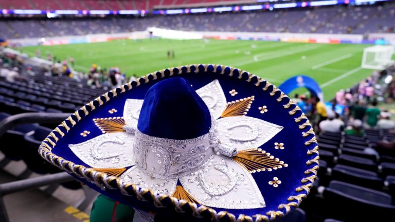 A Mexican fan waits for the start of a Copa America Group B soccer match against Jamaica, in Houston, Texas, Saturday, June 22, 2024. (Kevin M. Cox/AP) 