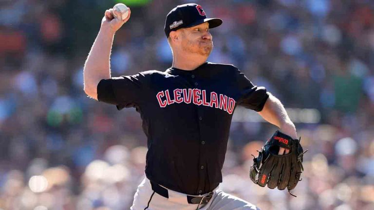 Cleveland Guardians pitcher Alex Cobb throws against the Detroit Tigers in the second inning during Game 3 of a baseball American League Division Series, Wednesday, Oct. 9, 2024, in Detroit. (Carlos Osorio/AP)