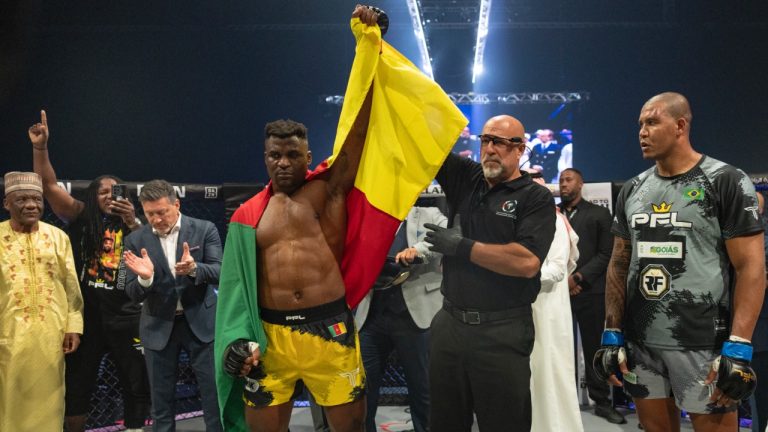 MMA lineal heavyweight champion Francis Ngannou after his successful PFL debut. (PFL MMA)