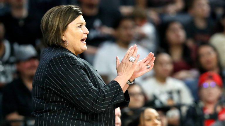 Dallas Wings head coach Latricia Trammell was relieved of her duties on Friday. (Steve Marcus/Las Vegas Sun via AP)