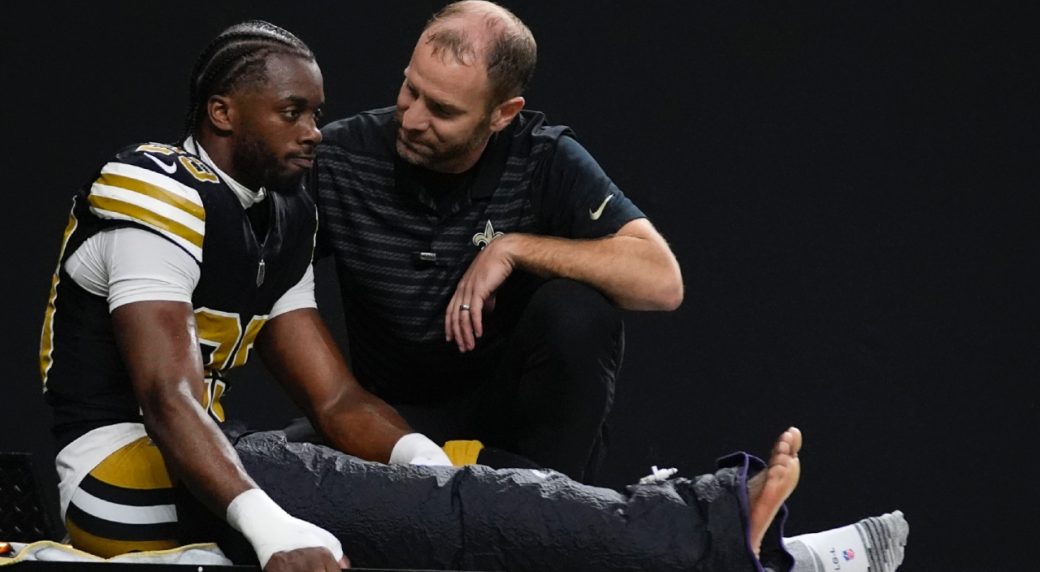 Saints cornerback Paulson Adebo breaks right femur in blowout loss to Broncos