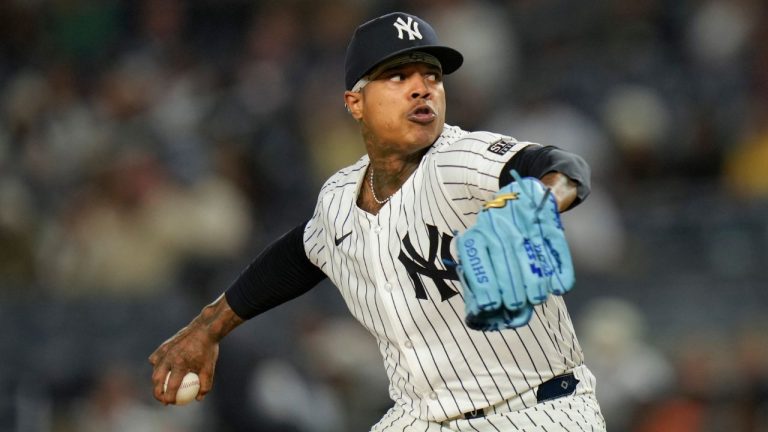 New York Yankees pitcher Marcus Stroman throws during the second inning of a baseball game against the Kansas City Royals at Yankee Stadium, Tuesday, Sept. 10, 2024, in New York. (Seth Wenig/AP Photo)