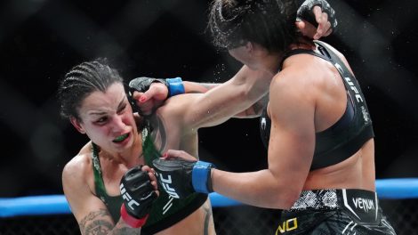 Raquel-Pennington-fights-Mayra-Bueno-Silva-during-a-women's-bantamweight-title-bout-at-UFC-297