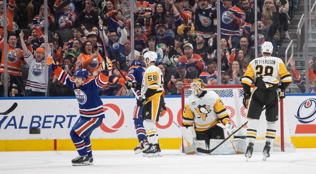 Arvidsson outshines superstars in Oilers’ shutout win over Penguins