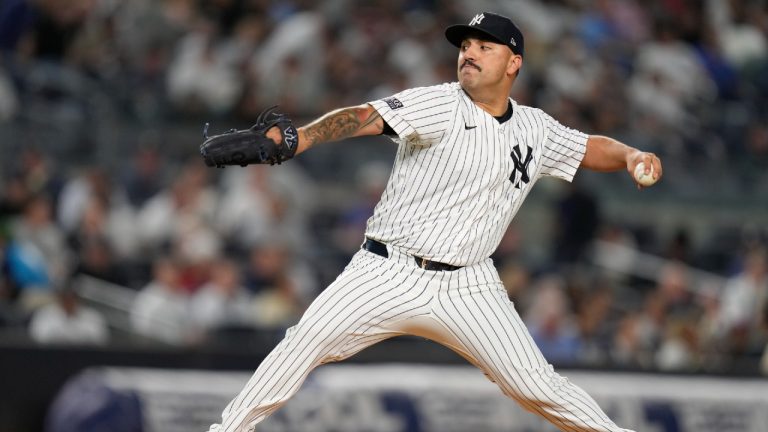 New York Yankees pitcher Nestor Cortes throws during the fourth inning of a baseball game against the Boston Red Sox at Yankee Stadium Thursday, Sept. 12, 2024, in New York. (Seth Wenig/AP)