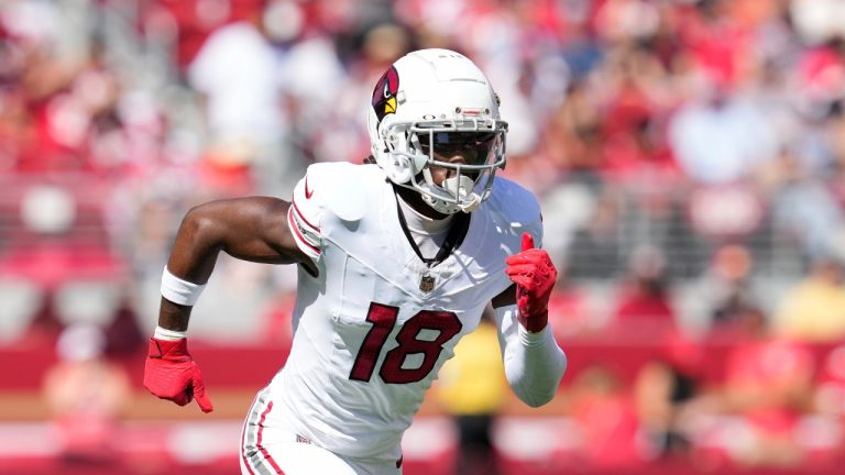 Arizona Cardinals wide receiver Marvin Harrison Jr. plays against the San Francisco 49ers during the first half of an NFL football game Sunday, Oct. 6, 2024, in Santa Clara, Calif. (Godofredo A. Vásquez/AP)