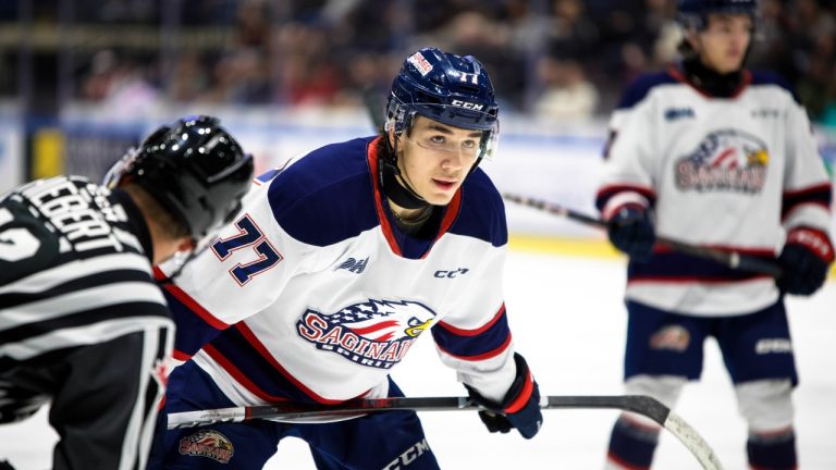 Saginaw Spirit forward Michael Misa. (Natalie Shaver/OHL Images)