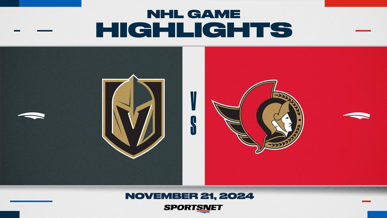 NHL Highlights: Golden Knights 3, Senators 2