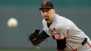 San Francisco Giants starting pitcher Blake Snell throws during the first inning against the Kansas City Royals Sunday, Sept. 22, 2024, in Kansas City, Mo. (AP/Charlie Riedel)