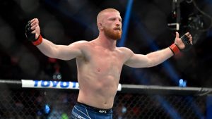 Bo Nickal reacts after defeating Jamie Pickett in a UFC 285 mixed martial arts middleweight bout Saturday, March 4, 2023, in Las Vegas. (AP/David Becker)