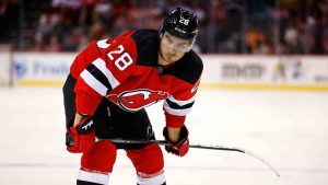 New Jersey Devils right wing Timo Meier (28). (Noah K. Murray/AP)