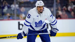 Toronto Maple Leafs' Ryan Reaves plays during an NHL hockey game, Thursday, March 14, 2024, in Philadelphia. (Matt Slocum/AP) 