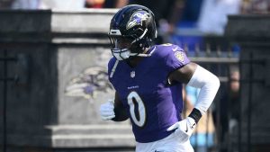 Baltimore Ravens linebacker Roquan Smith (0) takes to the field before an NFL football game against the Washington Commanders, Sunday, Oct. 13, 2024, in Baltimore. (Nick Wass/AP)