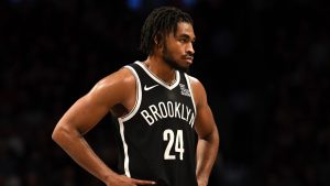 Brooklyn Nets' Cam Thomas stands on the court during the second half of an NBA basketball game against the Chicago Bulls, Friday, Nov. 1, 2024, in New York. (Pamela Smith/AP)