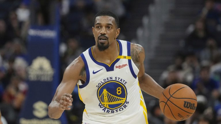 Golden State Warriors guard De'Anthony Melton during an NBA preseason basketball game against the Sacramento Kings in San Francisco, Friday, Oct. 11, 2024. (AP Photo/Jeff Chiu)