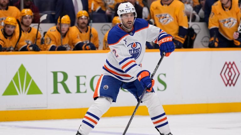 Edmonton Oilers defenceman Evan Bouchard. (George Walker IV/AP)