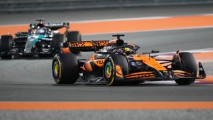 McLaren driver Oscar Piastri of Australia steers his car during sprint race at the Formula One Qatar Grand Prix, at the Lusail International Circuit in Lusail, Qatar, Saturday, Nov. 30, 2024. (AP/Darko Bandic)