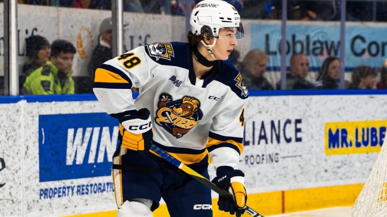 Erie Otters defenceman Matthew Schaefer. (Photo by Libby Hammond)