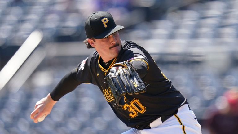 Pittsburgh Pirates starting pitcher Paul Skenes delivers during the first inning of a baseball game against the Chicago Cubs Wednesday, Aug. 28, 2024, in Pittsburgh. (Matt Freed/AP)