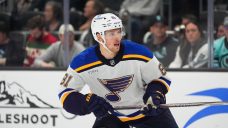 Blues&#8217; Holloway back in lineup vs. Utah after being struck by puck