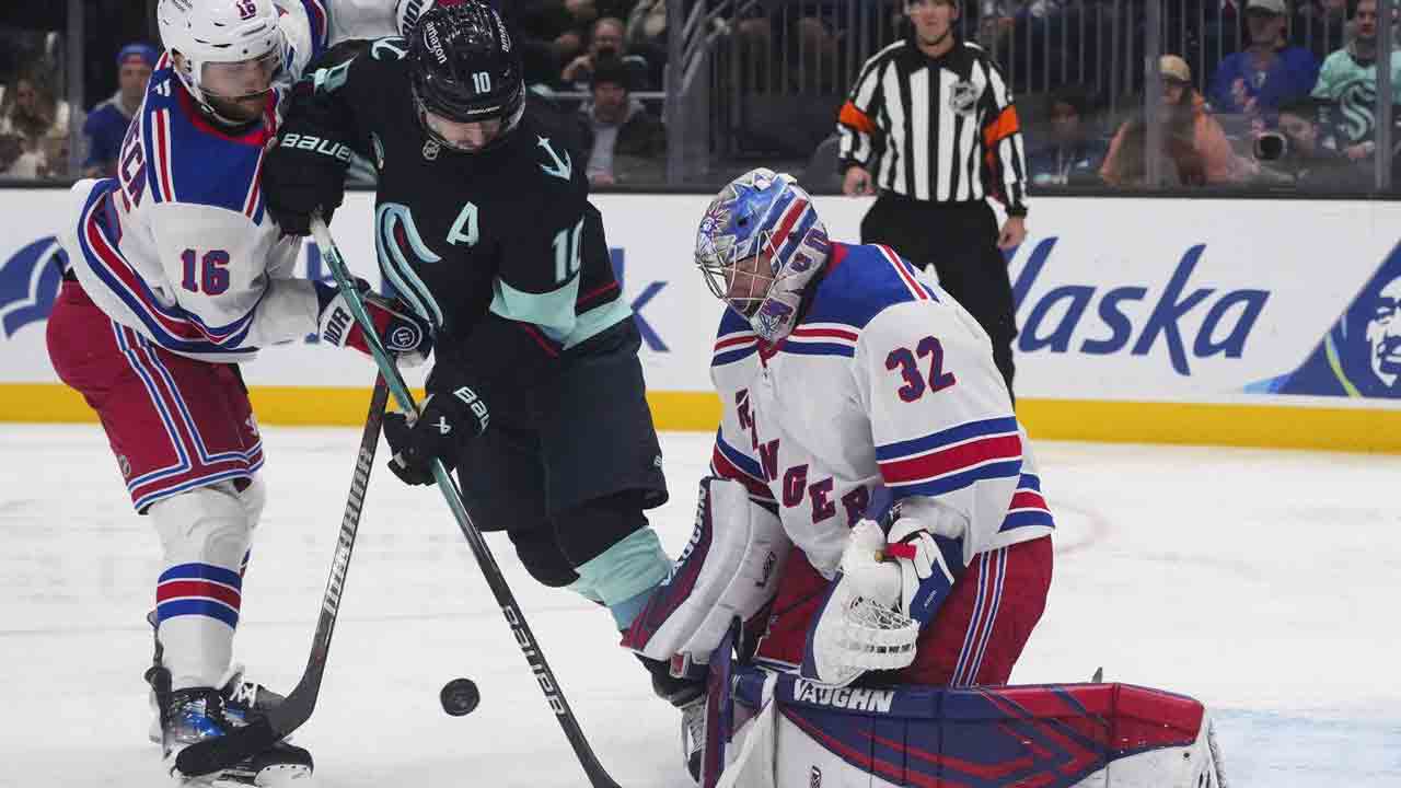 Jonathan Quick earns shutout in Rangers’ win against Kraken