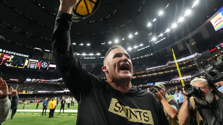 New Orleans Saints interim head coach Darren Rizzi walks off the field after an NFL football game against the Atlanta Falcons, Sunday, Nov. 10, 2024, in New Orleans. The New Orleans Saints won 20-17. (Gerald Herbert/AP)