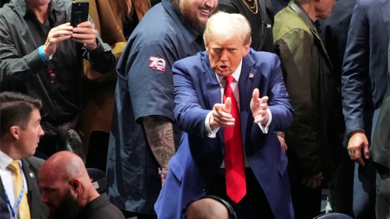 U.S. President-elect Donald Trump arrives at UFC 309 at Madison Square Garden, Saturday, Nov. 16, 2024, in New York. (Evan Vucci/AP)