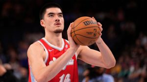 Memphis Grizzlies centre Zach Edey plays against the Denver Nuggets in the first half of an NBA basketball game Sunday, Nov. 17, 2024, in Memphis, Tenn. (Mark Humphrey/AP)