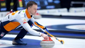 Brad Gushue in action at the Co-op Canadian Open on Nov. 9, 2024, in Nisku, Alta. (Anil Mungal/GSOC)