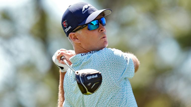 Kevin Streelman tees off on the sixth hole during the third round of the Valspar Championship golf tournament Saturday, March 23, 2024, at Innisbrook in Palm Harbor, Fla. (Chris O'Meara/AP)