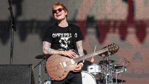 Ed Sheeran performs with The Offspring during BottleRock Napa Valley on Sunday, May 26, 2024, in Napa, Calif. (Amy Harris/Invision/AP)