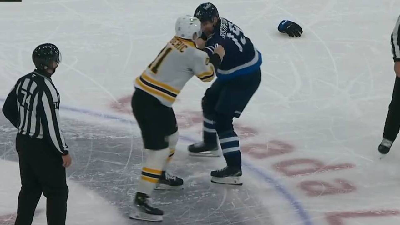 Jets and Bruins square off in chaotic back-to-back fights