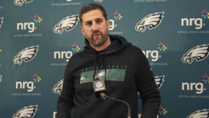 Philadelphia Eagles head coach Nick Sirianni speaks to members of the media after an NFL football game against the Washington Commanders, Sunday, Dec. 22, 2024, in Landover, Md. (Stephanie Scarbrough/AP)