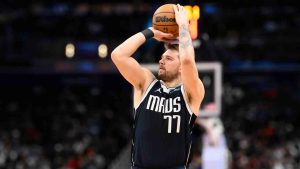 Dallas Mavericks guard Luka Doncic (77) in action during the second half of an NBA basketball game against the Washington Wizards, Thursday, Dec. 5, 2024, in Washington. The Mavericks won 137-101. (Nick Wass/AP)