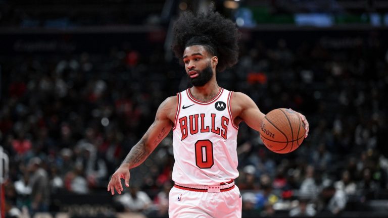 Chicago Bulls guard Coby White (0). (Terrance Williams/AP)