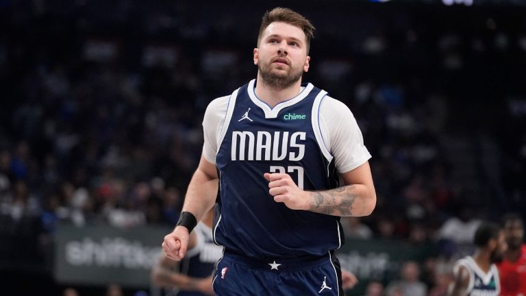 Dallas Mavericks guard Luka Doncic runs during the first half of an NBA basketball game against the Portland Trail Blazers, Monday, Dec. 23, 2024, in Dallas. (LM Otero/AP)