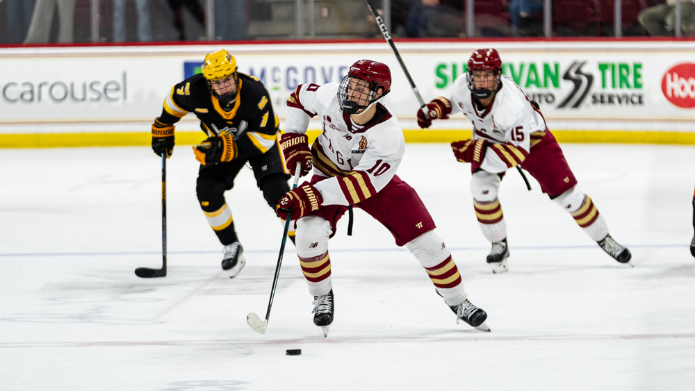 Hagens college career is off to a strong start, with 20 points in 16 games for BC. (Photo courtesy Boston College Athletics)