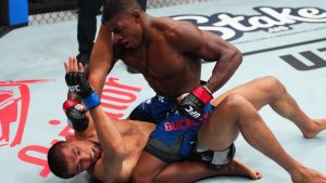 Joaquin Buckley throws punches from mount during a UFC fight. (UFC via Getty Images)