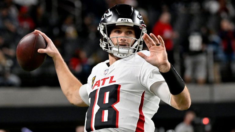 Atlanta Falcons quarterback Kirk Cousins warms up prior to an NFL football game against the Las Vegas Raiders, Monday, Dec. 16, 2024, in Las Vegas. (David Becker/AP)