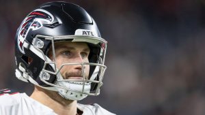 Atlanta Falcons quarterback Kirk Cousins (18) warms up before playing against the Las Vegas Raiders in an NFL football game, Monday, Dec. 16, 2024, in Las Vegas. (Jeff Lewis/AP)