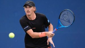 Max Purcell returns a shot to Tommy Paul, of the United States, during a second round match of the U.S. Open tennis championships, Thursday, Aug. 29, 2024, in New York. (Frank Franklin II/AP)