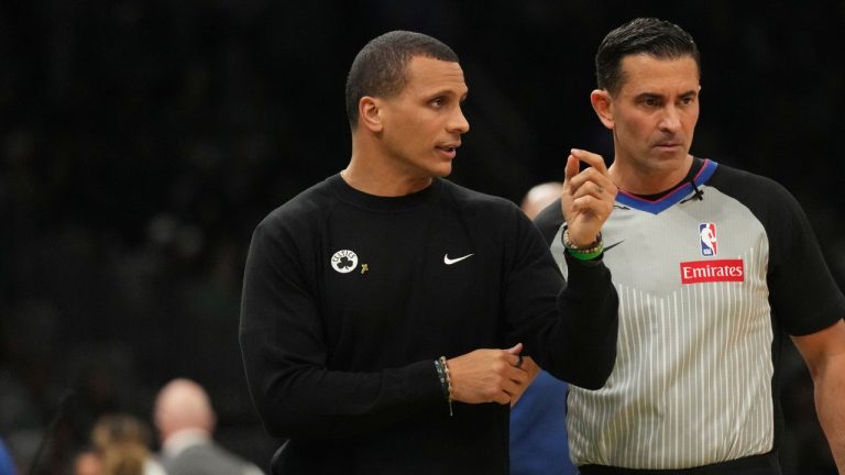 Boston Celtics Joe Mazzulla during an NBA basketball game, Thursday, Dec. 12, 2024, in Boston. (Charles Krupa/AP)